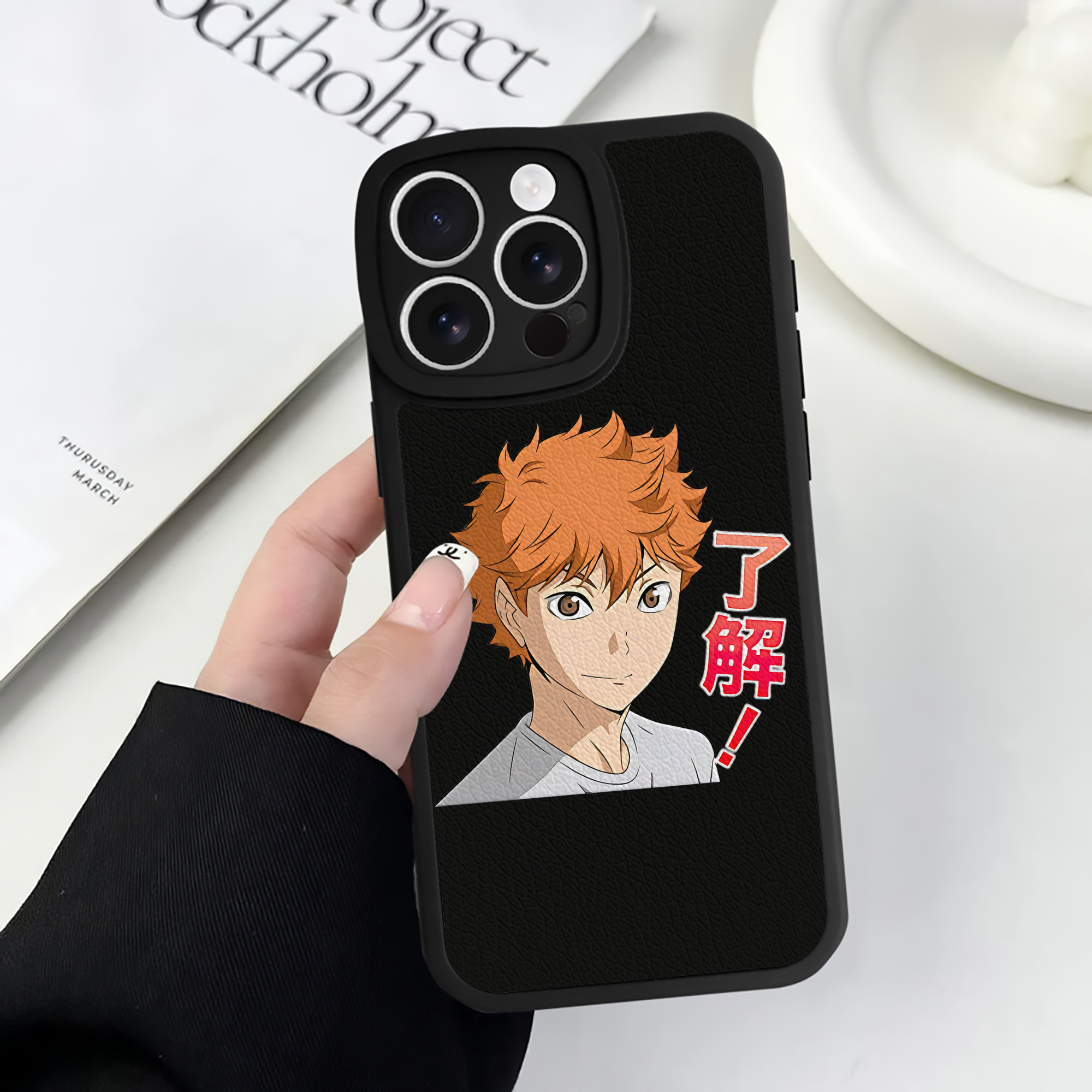 （画像用） ハイキュー!! Haikyu!! 【iPhone 16シリーズ対応】シリコンスマホケース（レザー調） 材質：シリコン